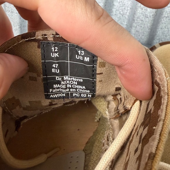 Dr Martens Nixon Desert Boots Tan Canvas Digital Camo Trim Mens Size 13 US M main image 5